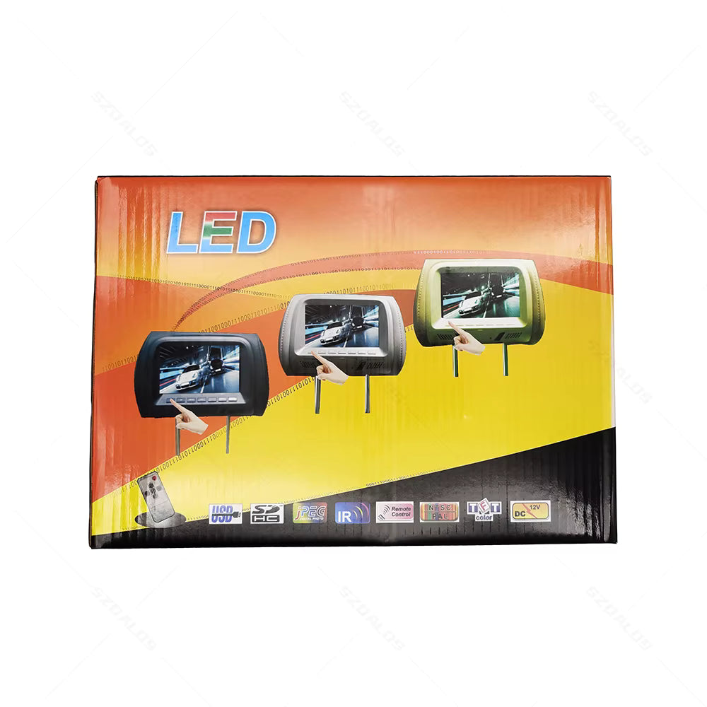 Three Color 7-inch Car Headrest Monitor with Back Seat Pillow